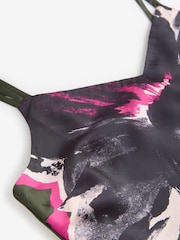 Green/Pink Placement Floral Satin Cami Midi Slip Dress - Image 7 of 8