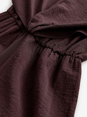 Burgundy Red Short Sleeve Cape Sleeve Jumpsuit - Image 7 of 8