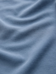 Chambray Blue Short Sleeve Asymmetric Hem Midi Dress - Image 6 of 6