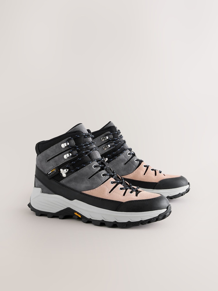 Grey Leather Forever Comfort® Vibram Sole Waterproof Lace Up Hiker Boots - Image 1 of 5