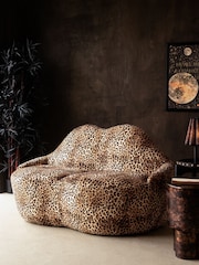 Rockett St George Leopard Love Velvet Luscious Lips Small 2 Seater Sofa - Image 2 of 7
