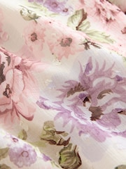 Pink/Purple Vintage Floral Long Sleeve Tie Back Floral Midi Dress - Image 7 of 8