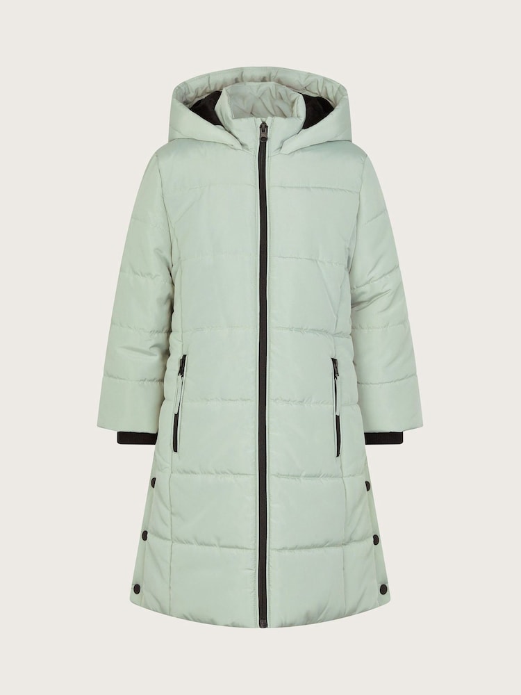 Monsoon Green Hooded Longline Puffer Coat - Image 2 of 4