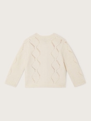 Monsoon Natural Baby Floral Print Embroidered Knit Cardigan - Image 2 of 3
