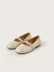 Monsoon Gold Bling Strap Ballet Flats - Image 1 of 3