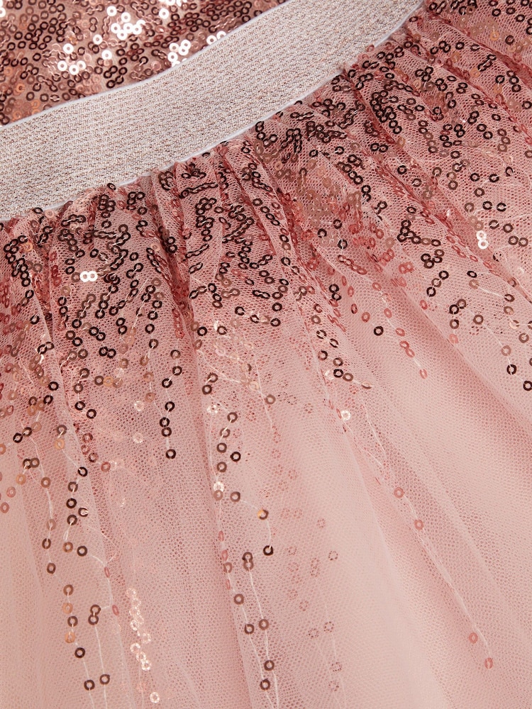 Monsoon Pink Sequin Top And Tutu Skirt Set - Image 3 of 3