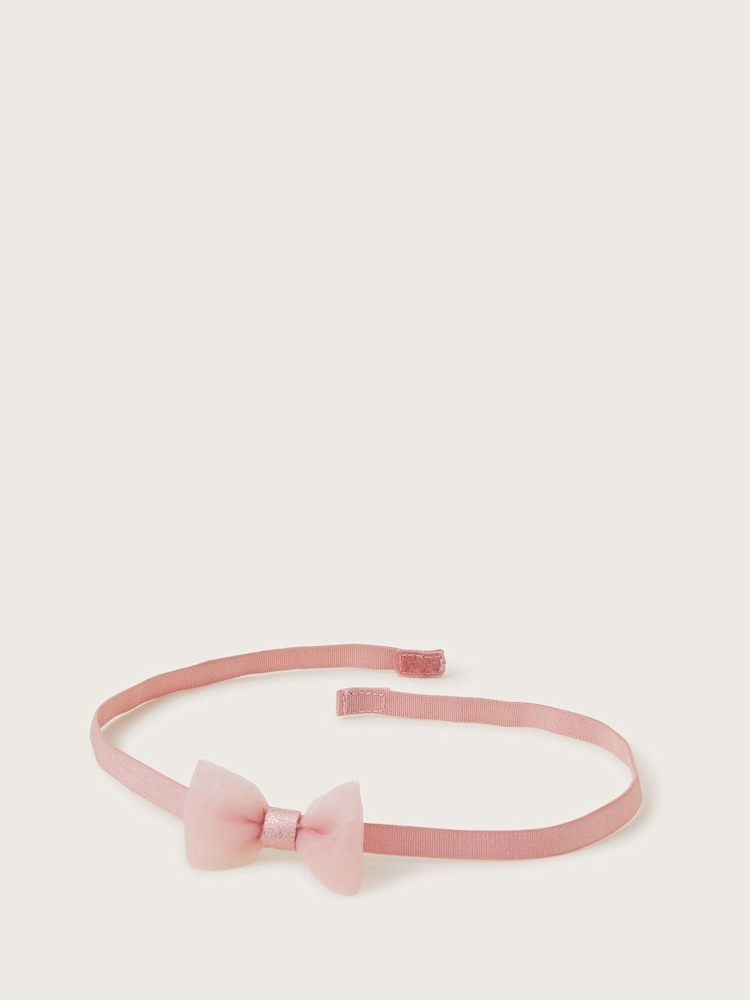 Monsoon Pink Baby Ruffle Flats and Bow Headband Set - Image 3 of 3