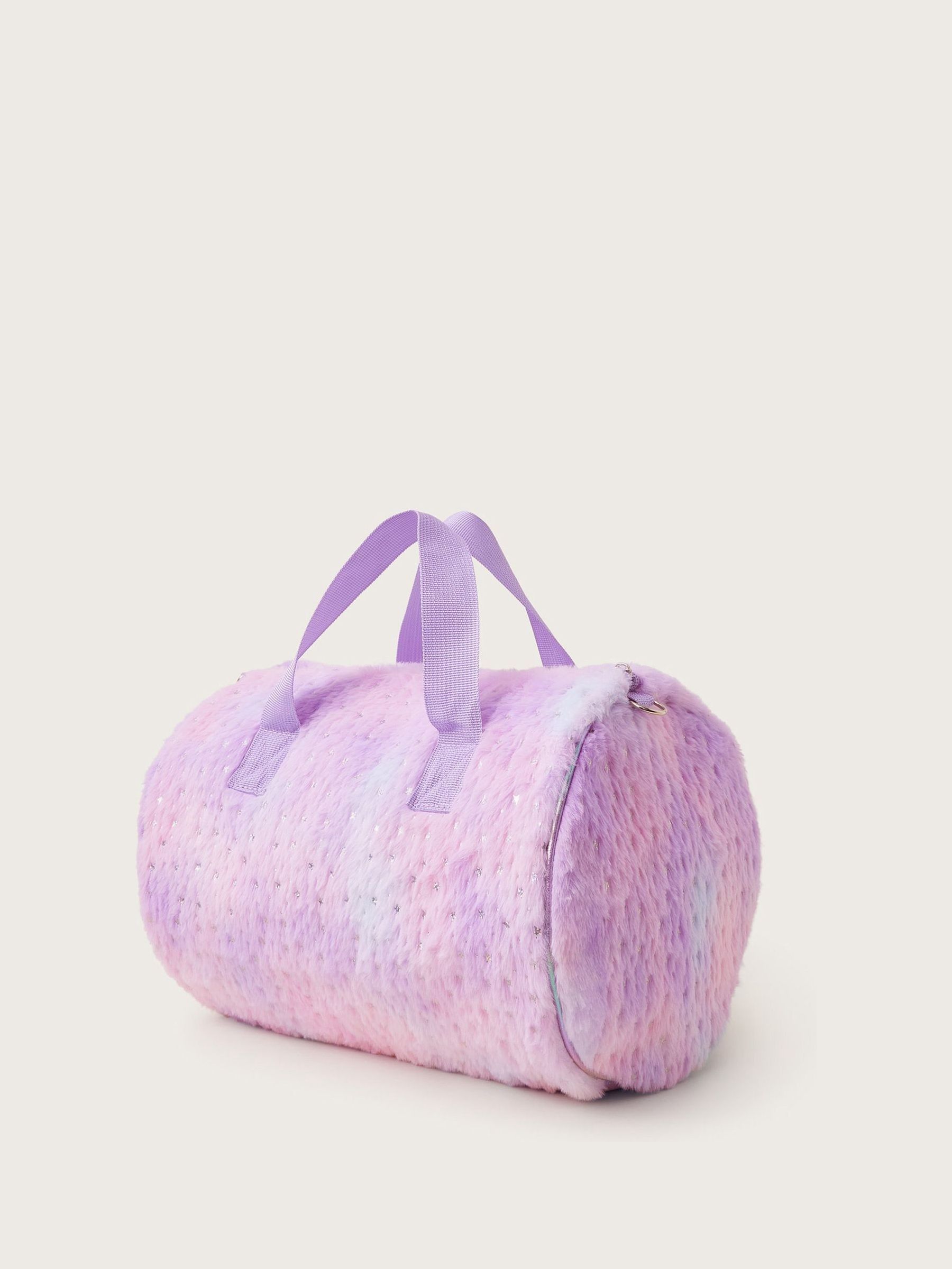 Pink fur duffle bag on sale