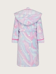 Monsoon Pink Fleece Marble Star Print Dressing Gown - Image 3 of 4