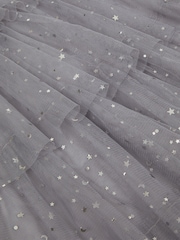 Monsoon Grey Foil Star Tulle Tiered Dress - Image 7 of 7