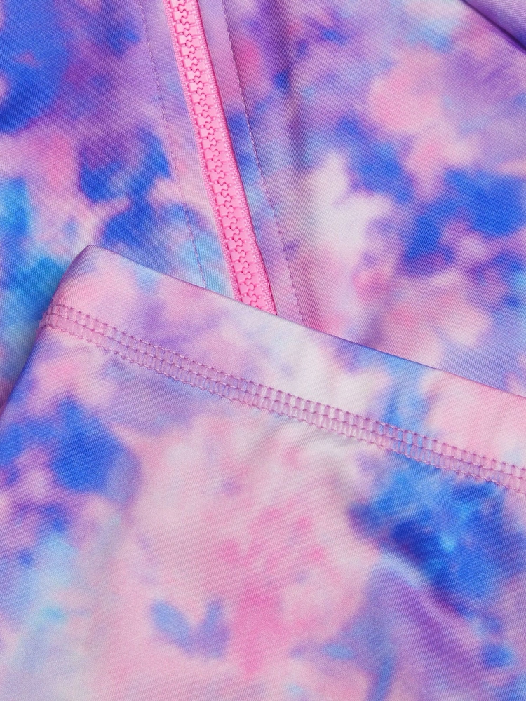 Monsoon Purple Tie Dye UPF 50+ Rash Top And Shorts Set - Image 3 of 3