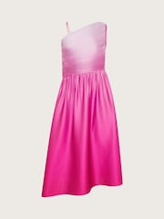 Monsoon Pink Pleated Ombre Satin Dress - Image 1 of 3