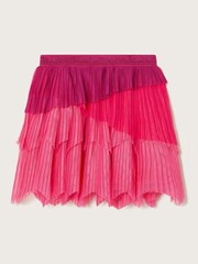 Monsoon Pink Tier Pleated Mesh Skirt - Image 1 of 4