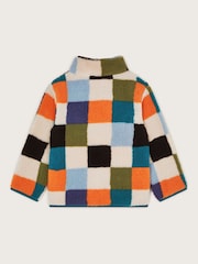 Monsoon Клетчатый принт Zip Fleece куртка - Изображение 2 из 3