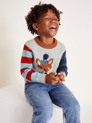 Monsoon Grey Fox Colourblock Crew Neck Jumper - Image 1 of 4