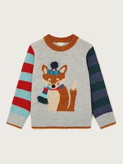 Monsoon Grey Fox Colourblock Crew Neck Jumper - Image 2 of 4