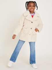 Monsoon Cream Heart Pocket Borg Coat - Image 1 of 6