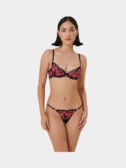 Bluebella Pink Vivienne Plunge Underwired Two-Tone Floral Embroidery Bra - Image 2 of 6