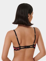 Bluebella Pink Vivienne Plunge Underwired Two-Tone Floral Embroidery Bra - Image 4 of 6