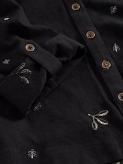 White Stuff Black 100% Cotton Annie Embroidered Shirt - Image 5 of 6