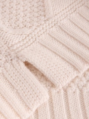 White Stuff Natural Patchwork Cable Jumper - Image 6 of 6