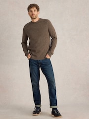 White Stuff Natural Lambswool Crew Neck Jumper - Image 1 of 6
