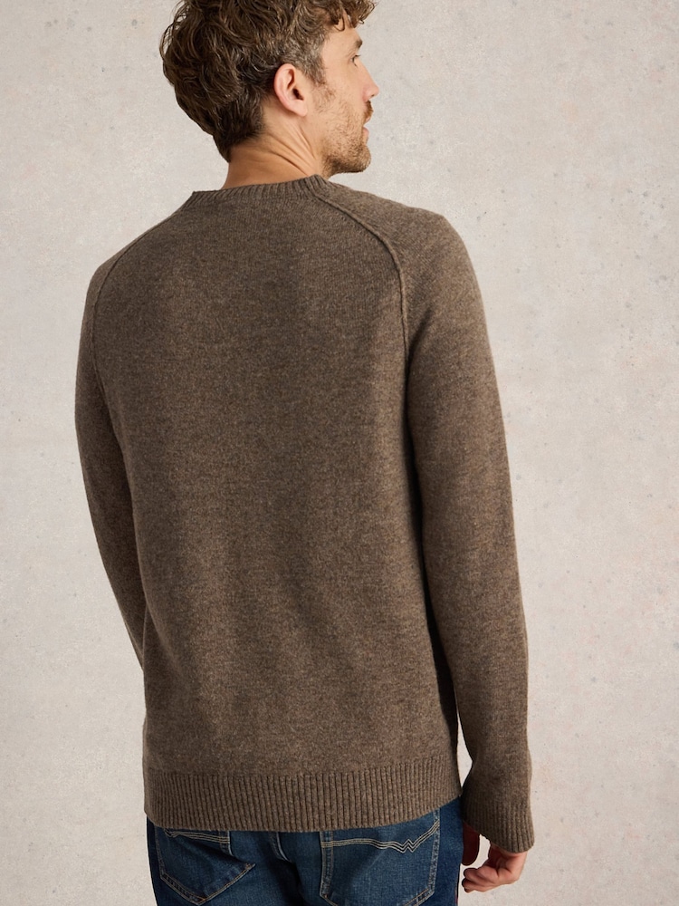 White Stuff Natural Lambswool Crew Neck Jumper - Image 2 of 6