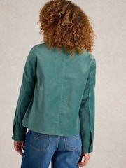 White Stuff Green 100% Organic Cotton Amelia Velvet Jacket - Image 2 of 6