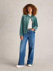 White Stuff Green 100% Organic Cotton Amelia Velvet Jacket - Image 3 of 6