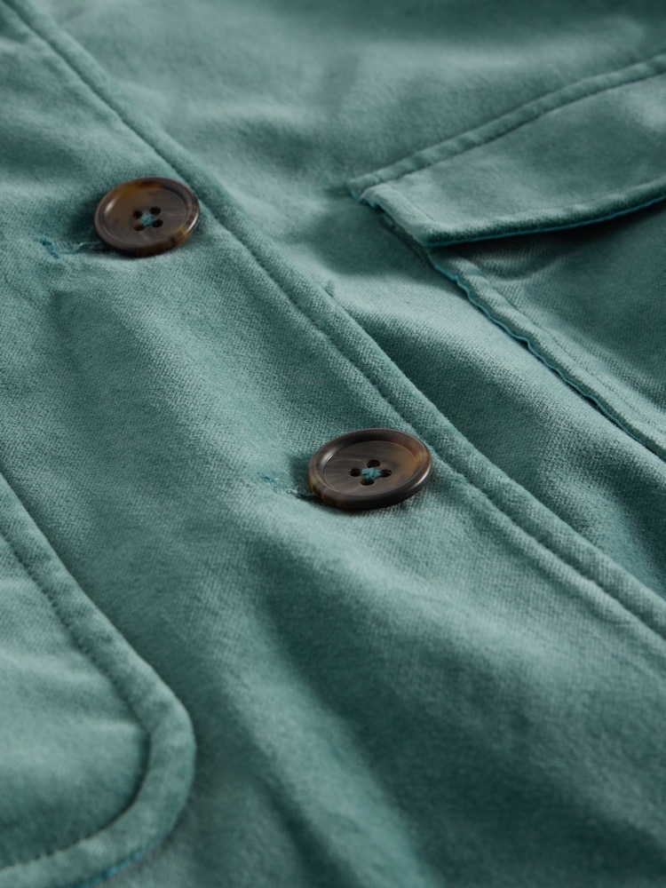 White Stuff Green 100% Organic Cotton Amelia Velvet Jacket - Image 6 of 6