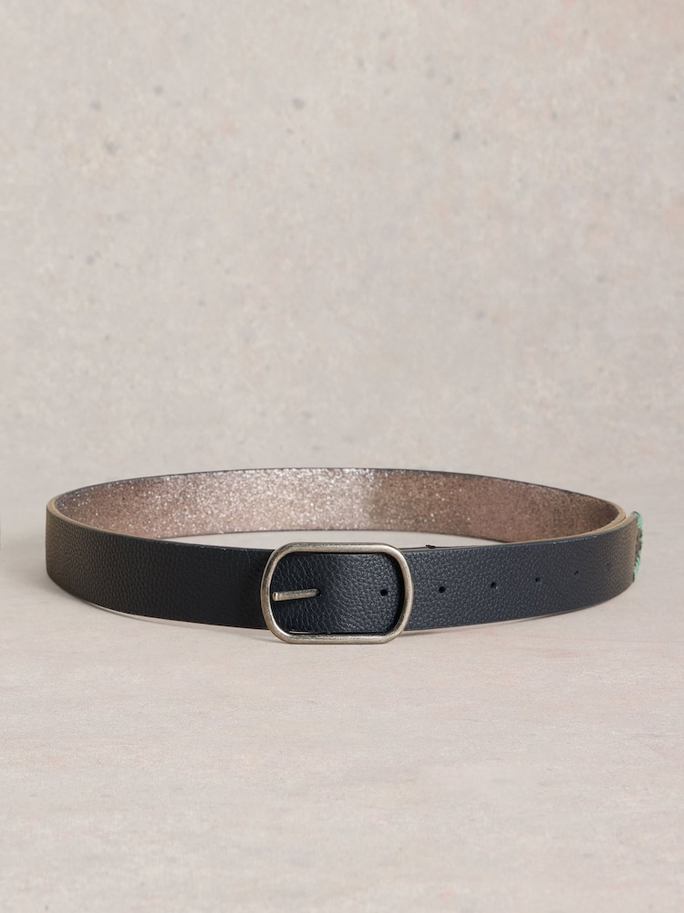 White Stuff Metallic Reversible Leather Belt - Image 2 of 3