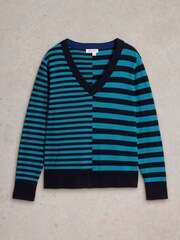 White Stuff Green Maggie V-Neck Jumper - Image 5 of 6