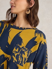 White Stuff Yellow 100% Cotton Demi Dolman Top - Image 4 of 6