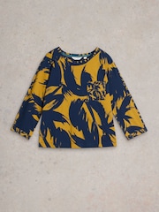White Stuff Yellow 100% Cotton Demi Dolman Top - Image 5 of 6