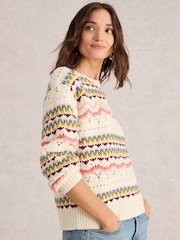 White Stuff White Piper Pointelle Jumper - Image 3 of 6