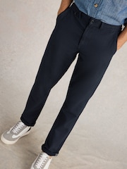 White Stuff Blue 100% Cotton Pinstripe Chino Trousers - Image 3 of 6