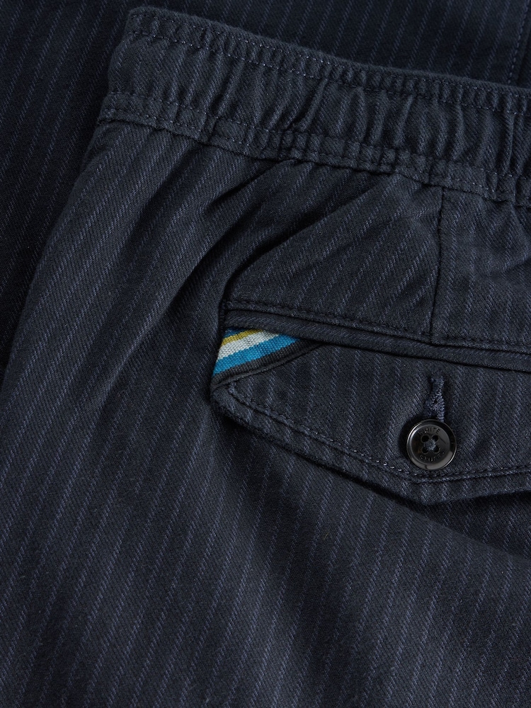 White Stuff Blue 100% Cotton Pinstripe Chino Trousers - Image 6 of 6
