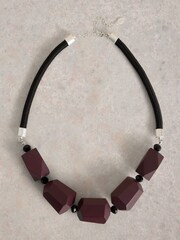 White Stuff Purple Carnation Beaded Necklace - Image 2 of 3