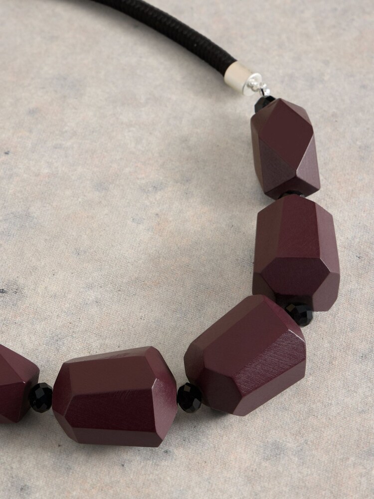 White Stuff Purple Carnation Beaded Necklace - Image 3 of 3