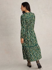White Stuff Green 100% Organic Cotton Lotus Maxi Dress - Image 2 of 6