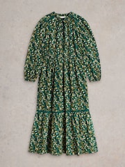 White Stuff Green 100% Organic Cotton Lotus Maxi Dress - Image 5 of 6