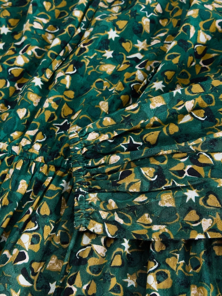 White Stuff Green 100% Organic Cotton Lotus Maxi Dress - Image 6 of 6