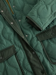 White Stuff Green Raya Quilted Coat - Image 5 of 5