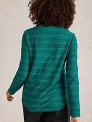 White Stuff Green Clara Stitch T-Shirt - Image 2 of 6
