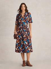 White Stuff Blue Ava Jersey Midi Dress - Image 1 of 6