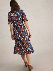 White Stuff Blue Ava Jersey Midi Dress - Image 2 of 6