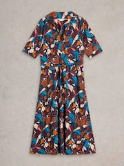 White Stuff Blue Ava Jersey Midi Dress - Image 5 of 6