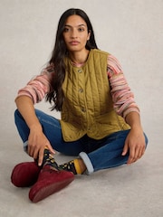 White Stuff 100% Organic cotton Emma Quilted Gilet - Image 3 of 6