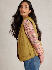 White Stuff 100% Organic cotton Emma Quilted Gilet - Image 4 of 6
