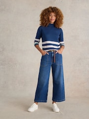 White Stuff Blue Roll Neck Merino Jumper - Image 2 of 6